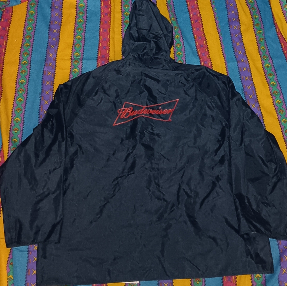 90s Budweiser Employee Vintage Windbreaker Rain Worker Jacket Work